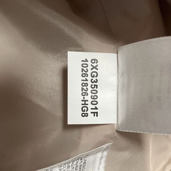 Ak Anne Klein Skirt Womens 16W Beige Linen Lined A Line Side Zip - Picture 8 of 9